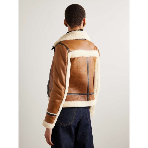 Proenza Schouler Arlo Shearling Leather jacket in Umber 8 - Picture 5 of 10
